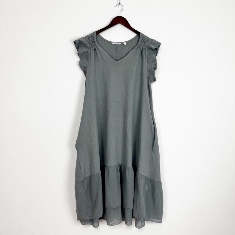 ✨Cristina Vergani✨Gray Sleeveless Ruffle Dress